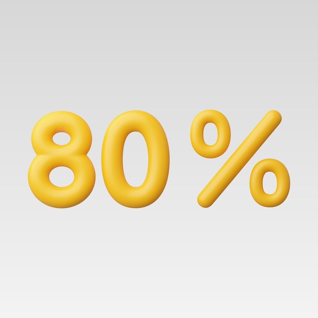 Ilustración vectorial realista del 80 por ciento