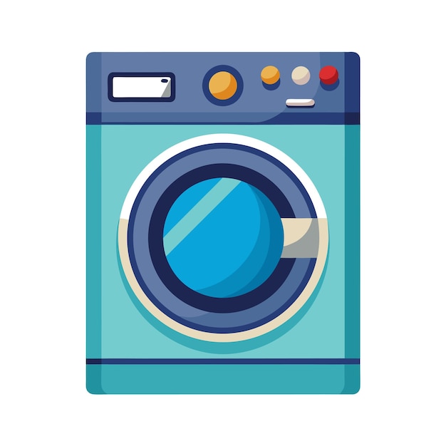 Ilustración vectorial realista de un aparato de lavado y secado