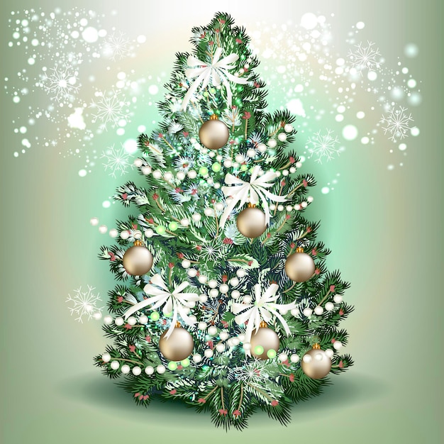 Ilustración vectorial realista del árbol de Navidad