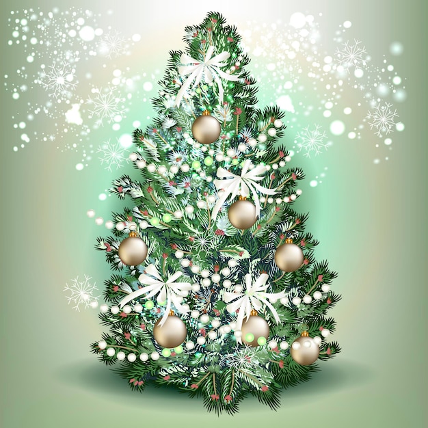 Vector ilustración vectorial realista del árbol de navidad