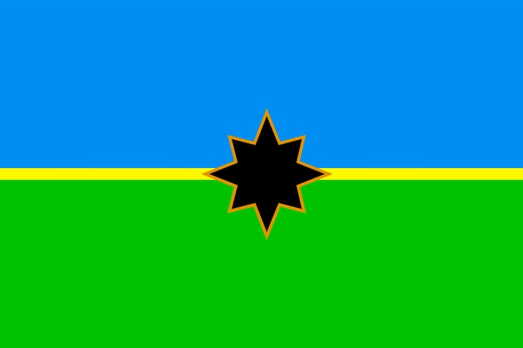 Vector ilustración vectorial realista de la bandera ucraniana de chistyakovflags sobre un fondo transparente