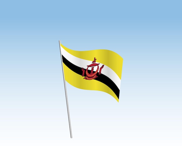 Ilustración vectorial realista de las banderas de Brunei