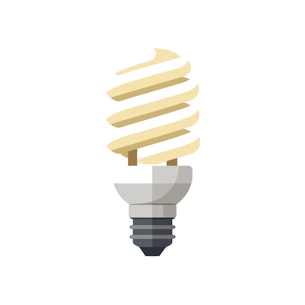 Ilustración vectorial realista de la bombilla eléctrica de estilo plano