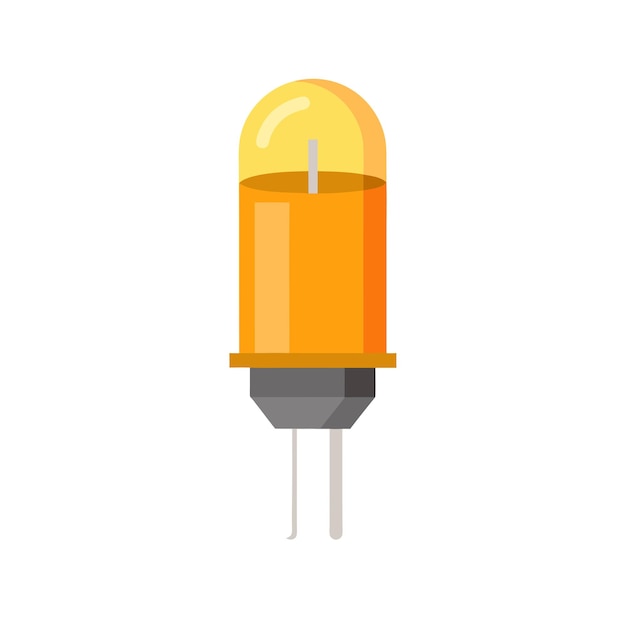 Ilustración vectorial realista de la bombilla eléctrica de estilo plano