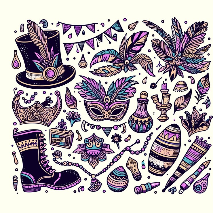 Vector ilustración vectorial realista del carnaval brasileño