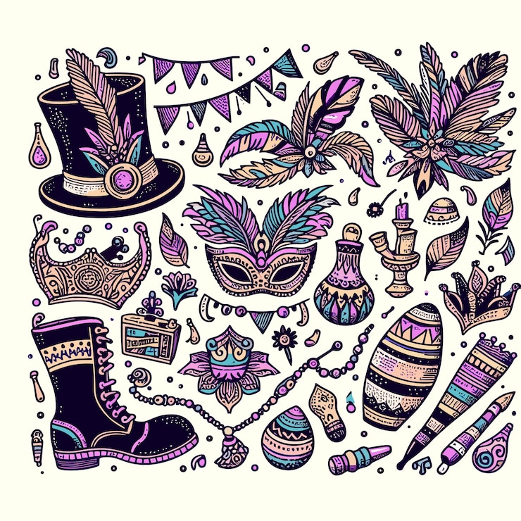 Vector ilustración vectorial realista del carnaval brasileño