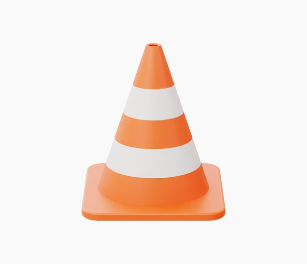 Ilustración vectorial realista del cono de tráfico