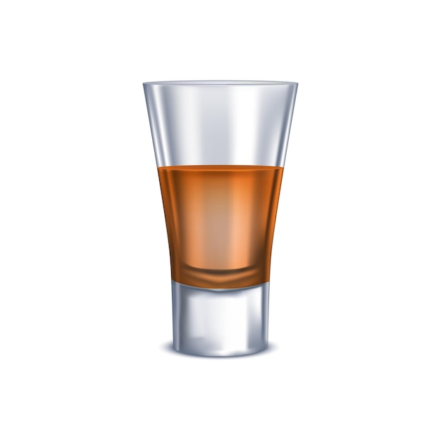 Ilustración vectorial realista detallada en 3D de vidrio aislado en un fondo blanco de bebidas alcohólicas