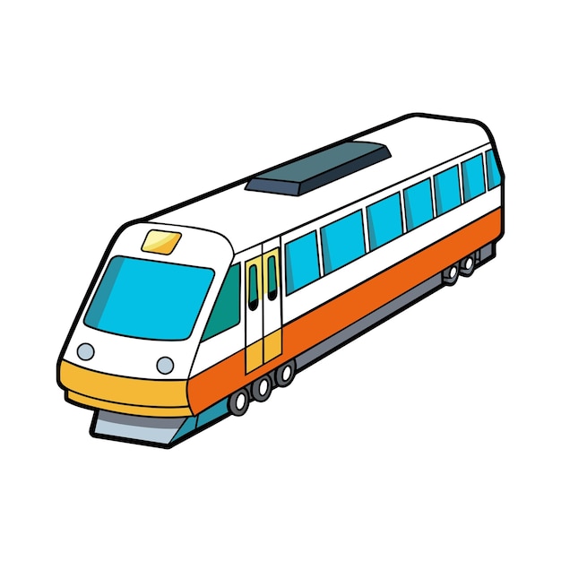 Ilustración vectorial realista de dibujos animados de trenes