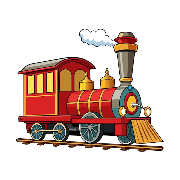 Ilustración vectorial realista de dibujos animados de trenes
