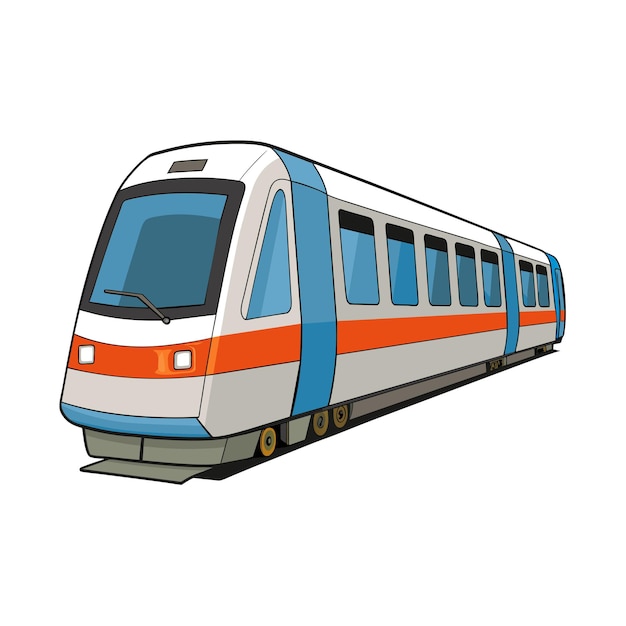 Ilustración vectorial realista de dibujos animados de trenes