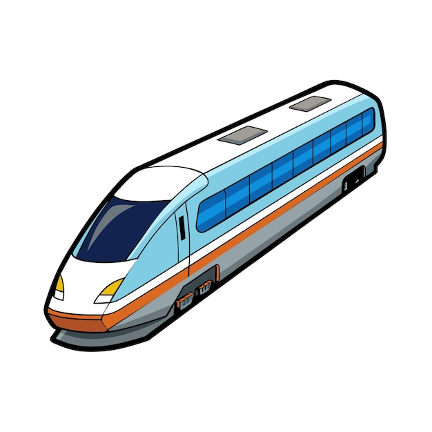 Ilustración vectorial realista de dibujos animados de trenes