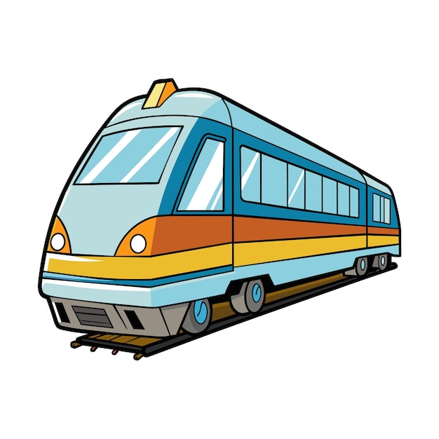Ilustración vectorial realista de dibujos animados de trenes