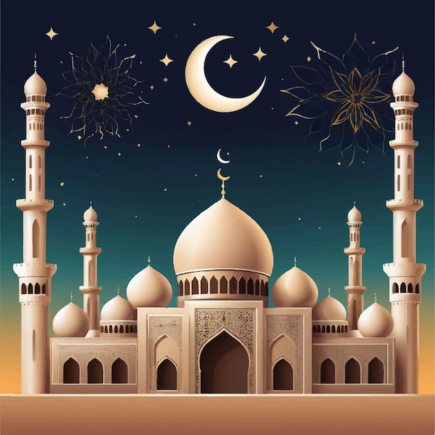 Vector ilustración vectorial realista de eid al fitr