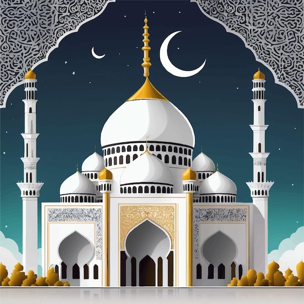 Vector ilustración vectorial realista de eid al fitr