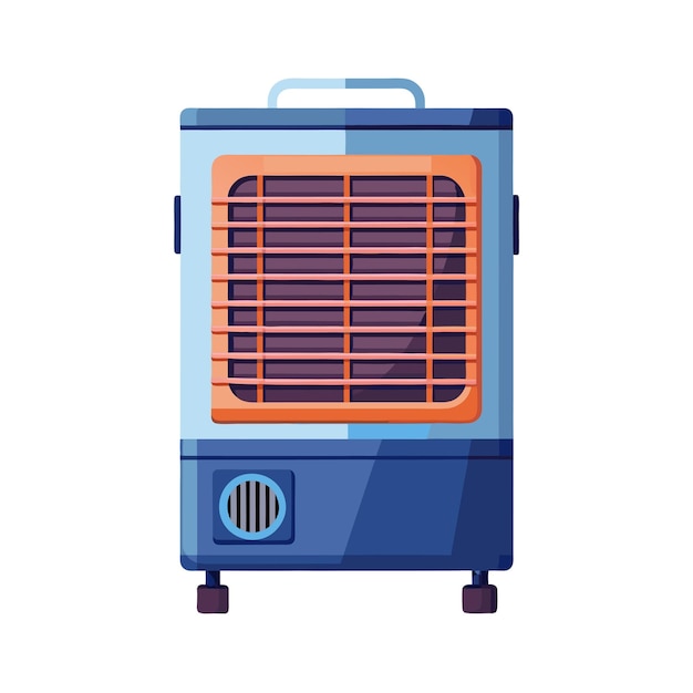 Ilustración vectorial realista de un electrodoméstico de calefacción y refrigeración