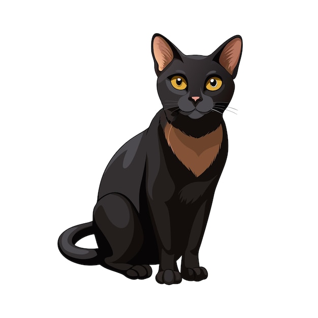 Ilustración vectorial realista de un gato mascota muy popular