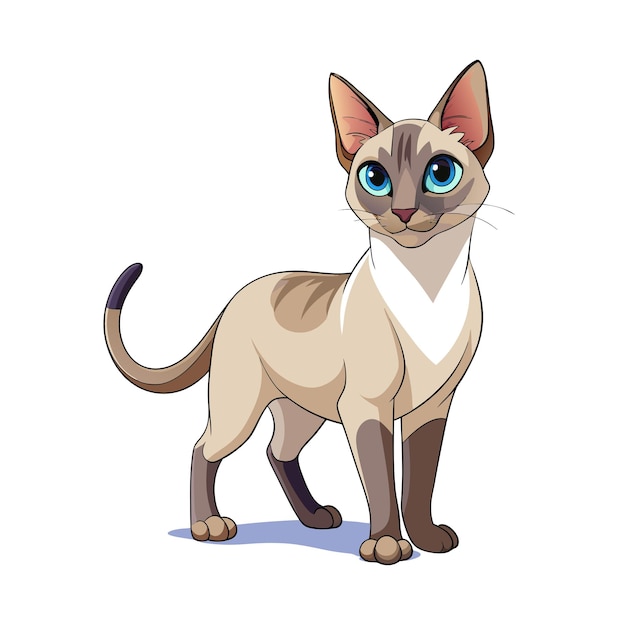 Ilustración vectorial realista de un gato mascota muy popular