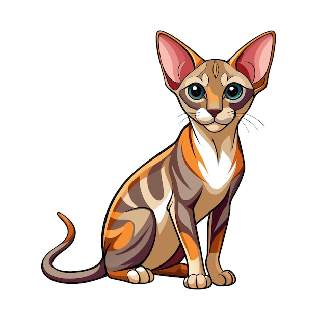 Ilustración vectorial realista de un gato mascota muy popular