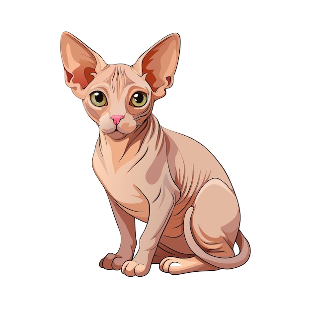 Ilustración vectorial realista de un gato mascota muy popular
