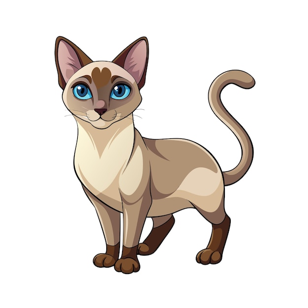 Ilustración vectorial realista de un gato mascota muy popular