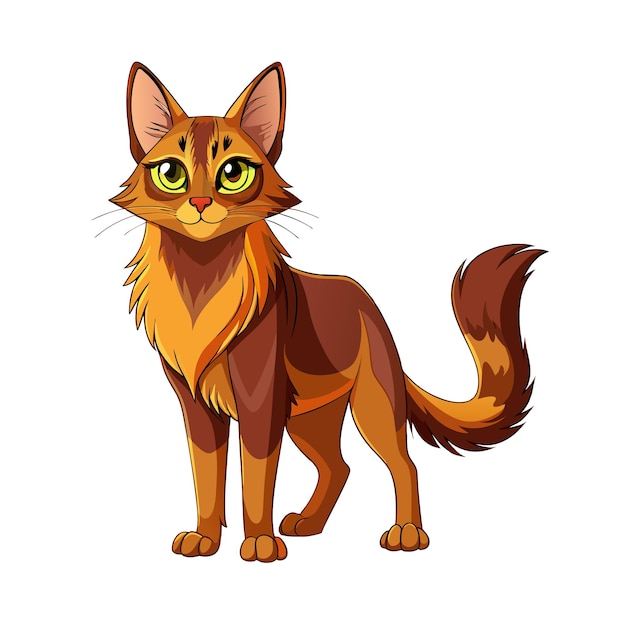 Ilustración vectorial realista de un gato mascota muy popular