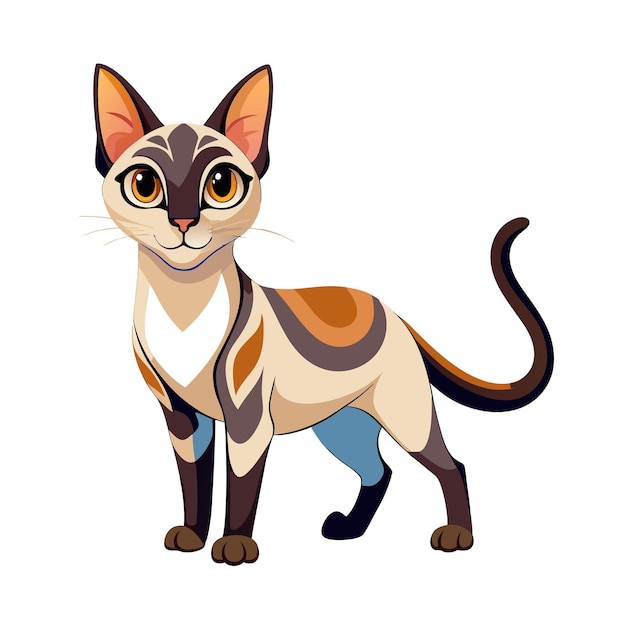 Ilustración vectorial realista de un gato mascota muy popular