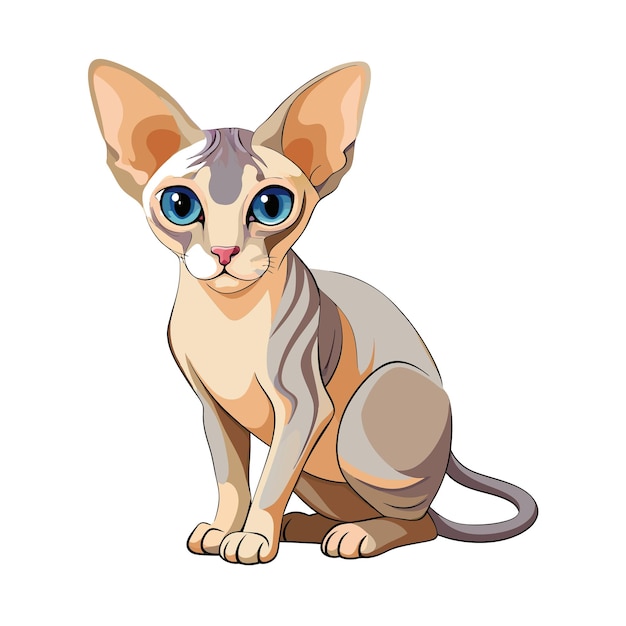 Ilustración vectorial realista de un gato mascota muy popular