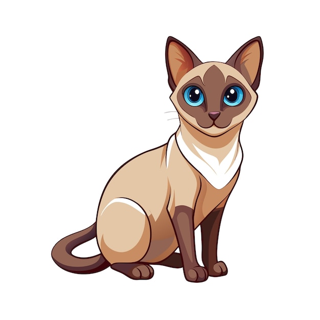 Ilustración vectorial realista de un gato mascota muy popular