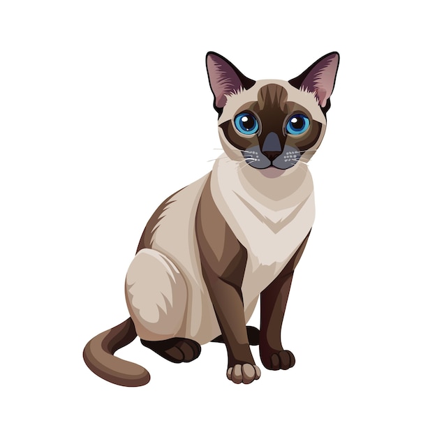 Ilustración vectorial realista de un gato mascota muy popular