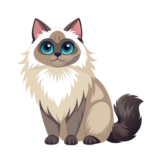 Ilustración vectorial realista de un gato mascota muy popular