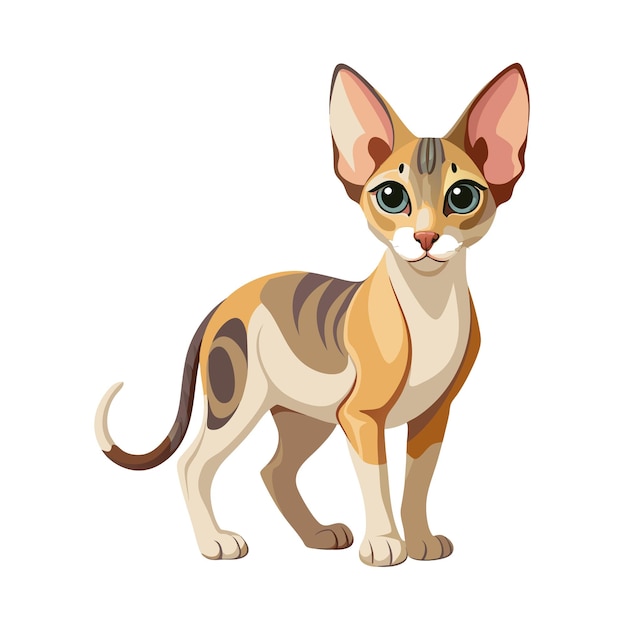 Ilustración vectorial realista de un gato mascota muy popular