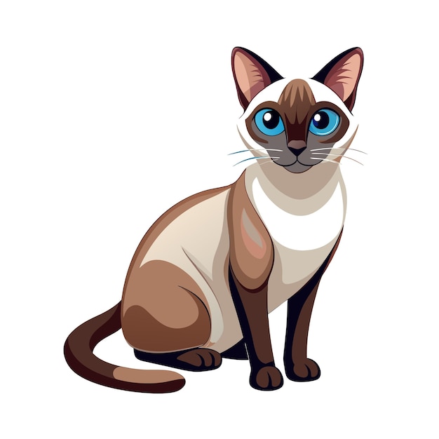 Ilustración vectorial realista de un gato mascota muy popular