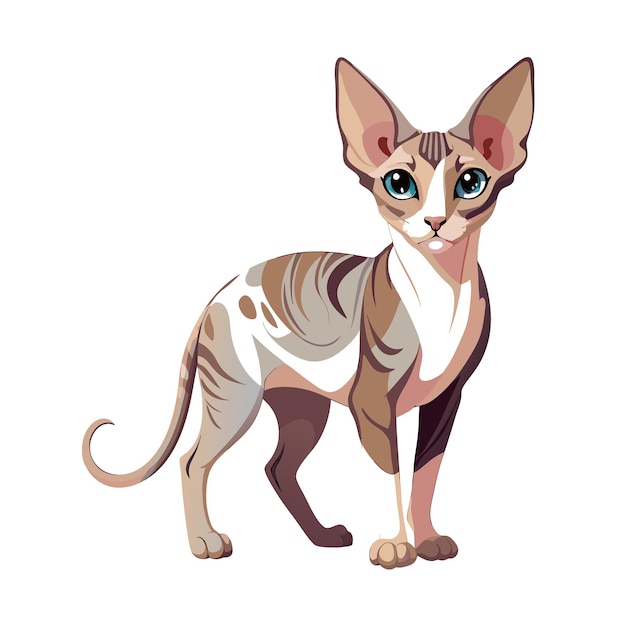Ilustración vectorial realista de un gato mascota muy popular