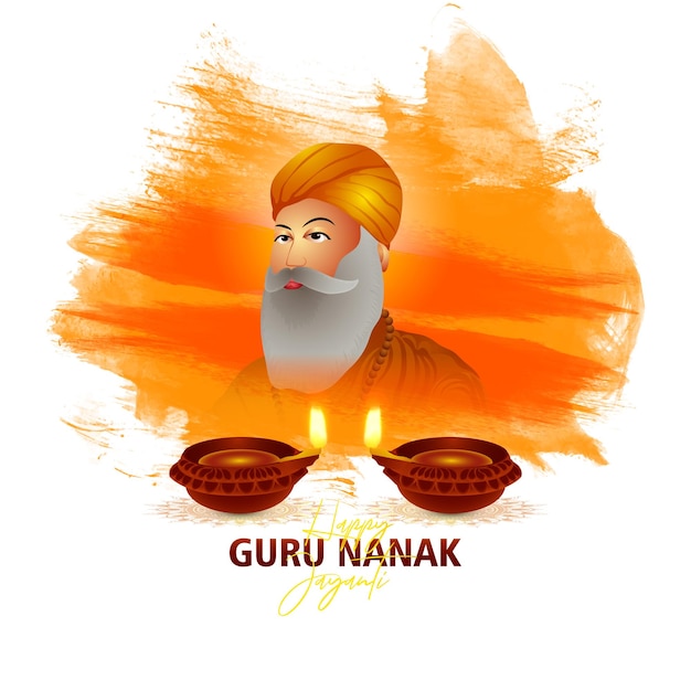 Ilustración vectorial realista para el gurú feliz nanak jayanti