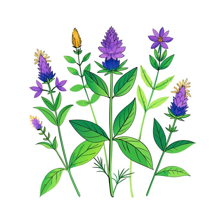 Vector ilustración vectorial realista de herbas hermosas