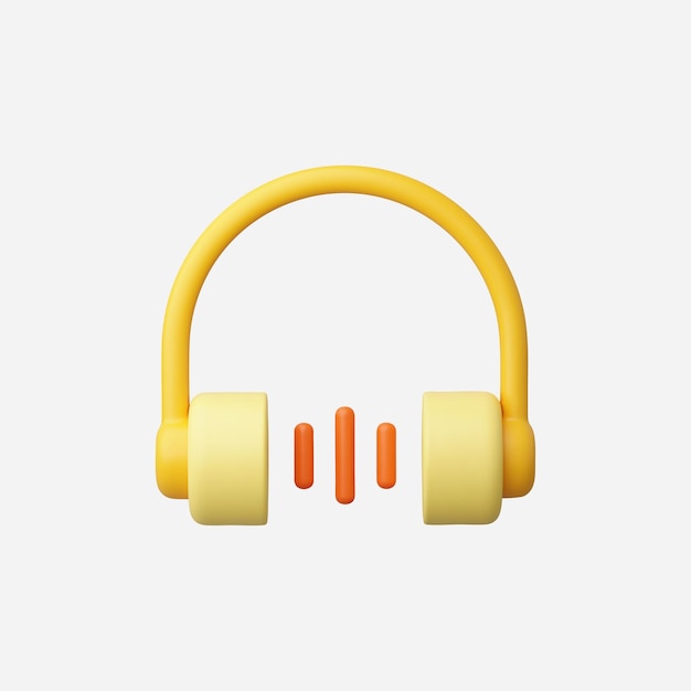 Ilustración vectorial realista del icono del auricular en 3D