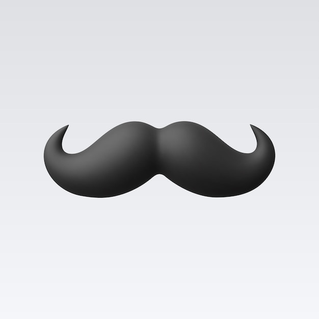 Ilustración vectorial realista del ícono del bigote en 3d