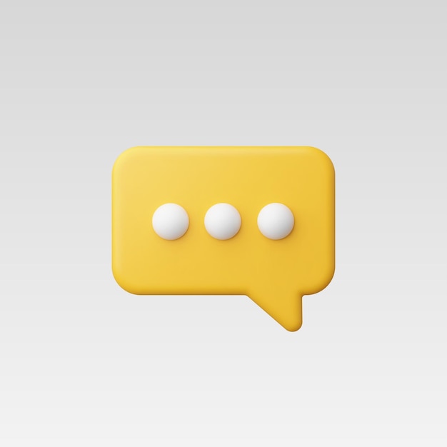 Ilustración vectorial realista del icono de chat o mensaje en 3D