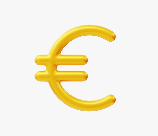 Ilustración vectorial realista del ícono del dinero en euros en 3d