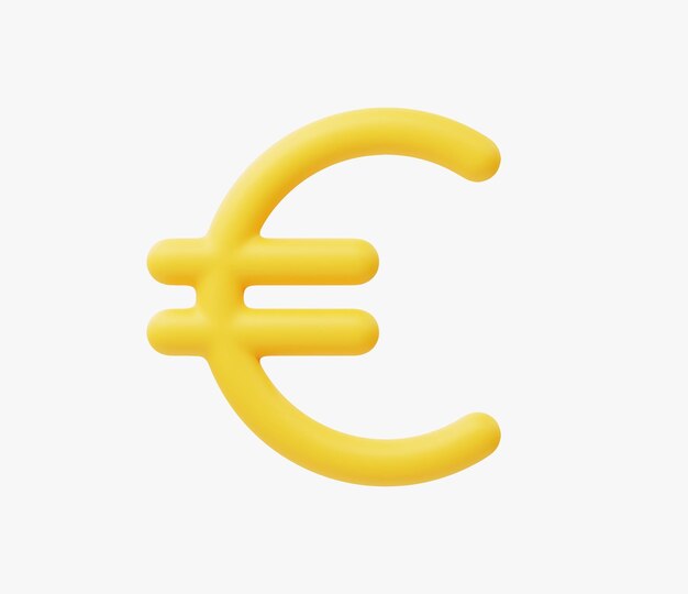 Ilustración vectorial realista del ícono del dinero en euros en 3d