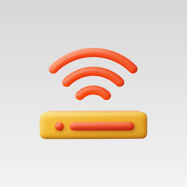 Ilustración vectorial realista del icono del enrutador Wi-Fi 3d
