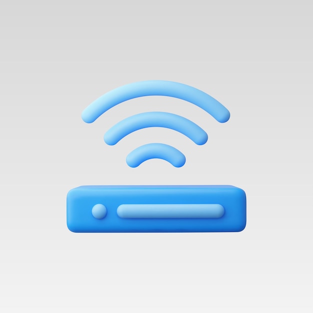 Ilustración vectorial realista del icono del enrutador Wi-Fi 3d