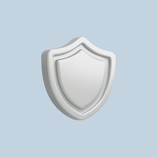 Ilustración vectorial realista del icono del escudo en 3D