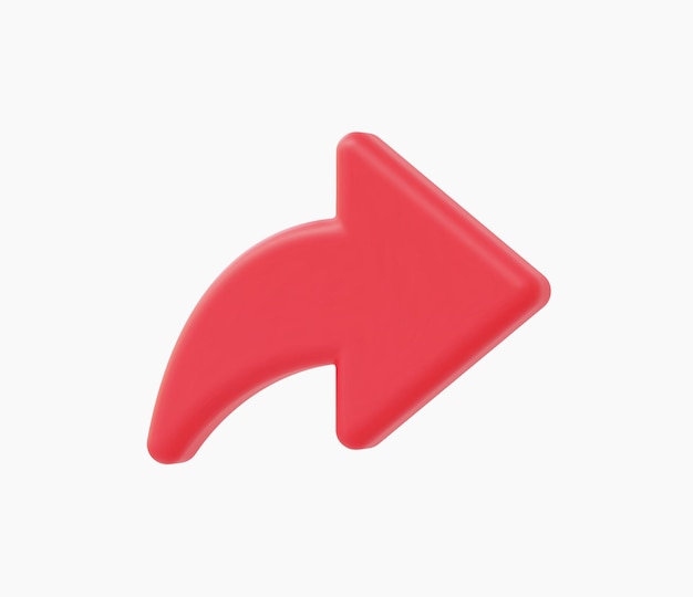 Ilustración vectorial realista del icono de la flecha en 3d