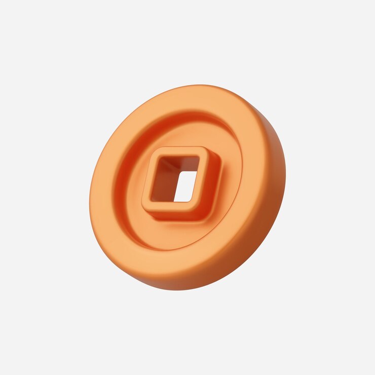 Vector ilustración vectorial realista del icono de la moneda en 3d