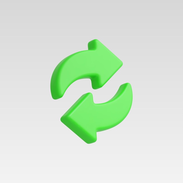 Ilustración vectorial realista del icono de reciclaje 3d