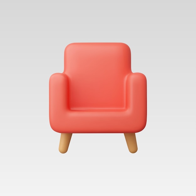 Ilustración vectorial realista del icono del sofá en 3D