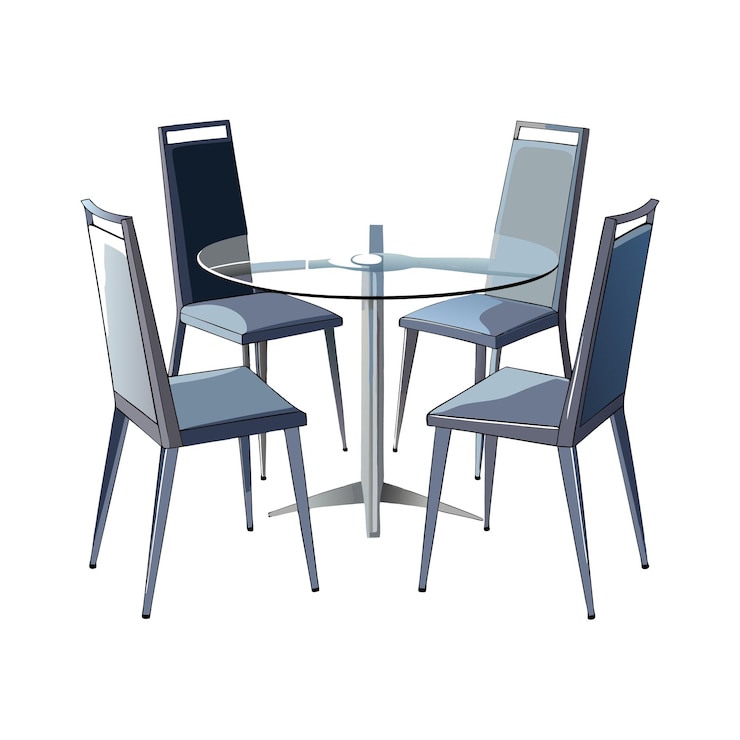 Vector ilustración vectorial realista de muebles de oficina y hogar