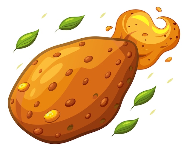 Ilustración vectorial realista de patatas dulces frescas aisladas en blanco